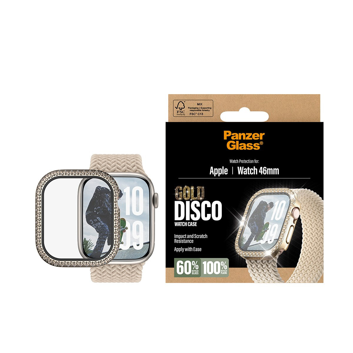 PanzerGlass® Displayschutz FullBody Disco Gold Apple Watch 2025 | 46mm